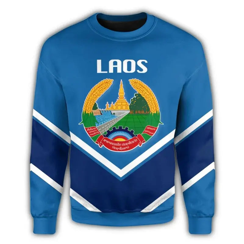 Laos Coat Of Arms Sweatshirt Lucian Style RLT8 - Wonder Print Shop