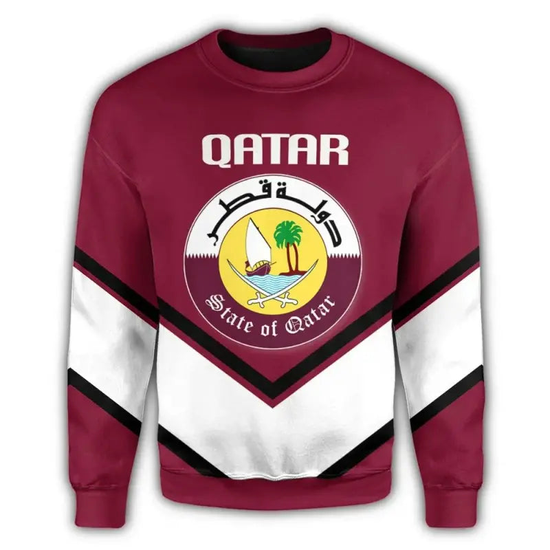 Qatar Coat Of Arms Sweatshirt Lucian Style RLT12 - Wonder Print Shop