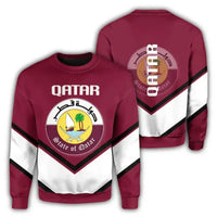 Qatar Coat Of Arms Sweatshirt Lucian Style RLT12 - Wonder Print Shop