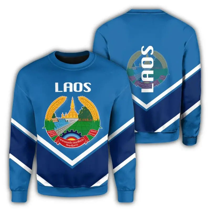 Laos Coat Of Arms Sweatshirt Lucian Style RLT8 - Wonder Print Shop