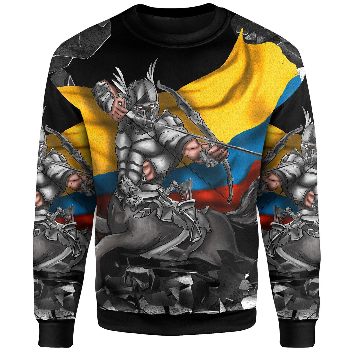 Knight Of Colombia Sweatshirt Knitted Long - Sleeved Sweater RLT7 - Wonder Print Shop
