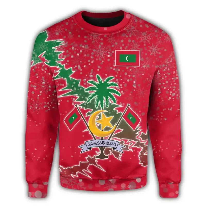 Maldives Christmas Coat Of Arms Sweatshirt X Style RLT12 - Wonder Print Shop