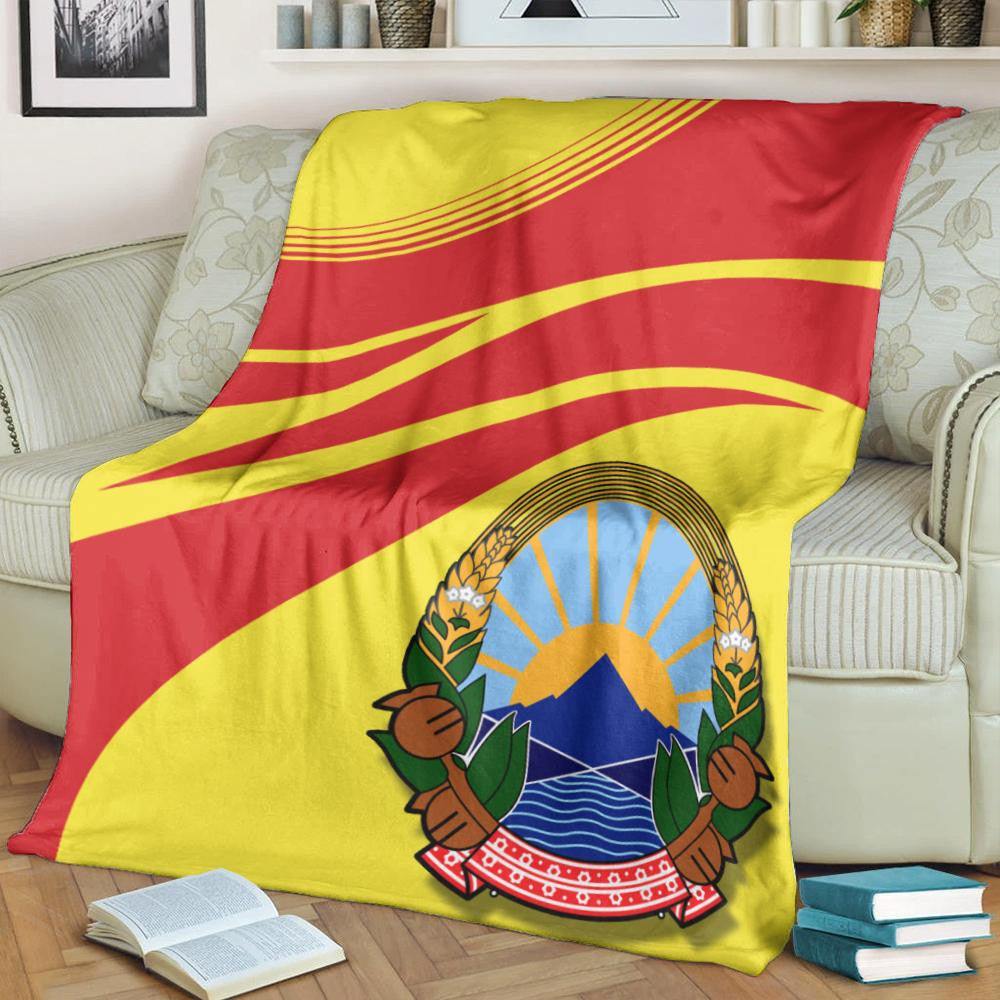 north-macedonia-coat-of-arms-premium-blanket-cricket