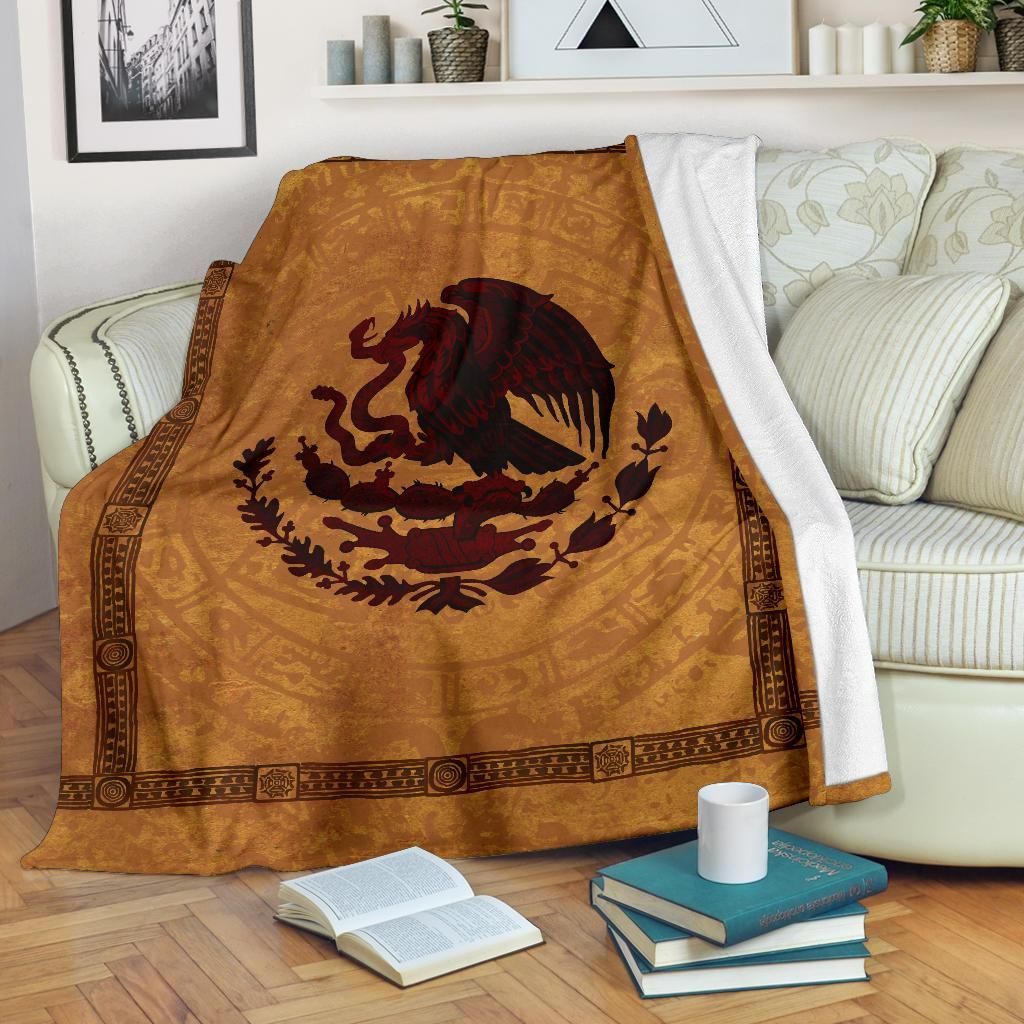 mexico-premium-blanket-maya-coat-of-arms-vintage