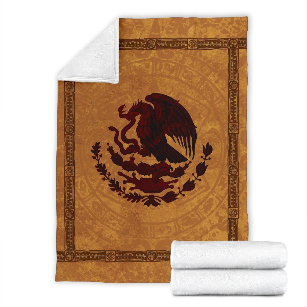 mexico-premium-blanket-maya-coat-of-arms-vintage
