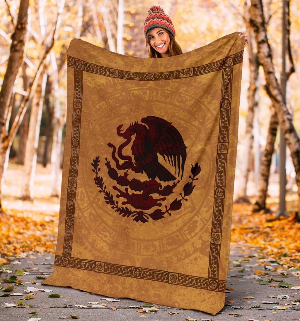 mexico-premium-blanket-maya-coat-of-arms-vintage