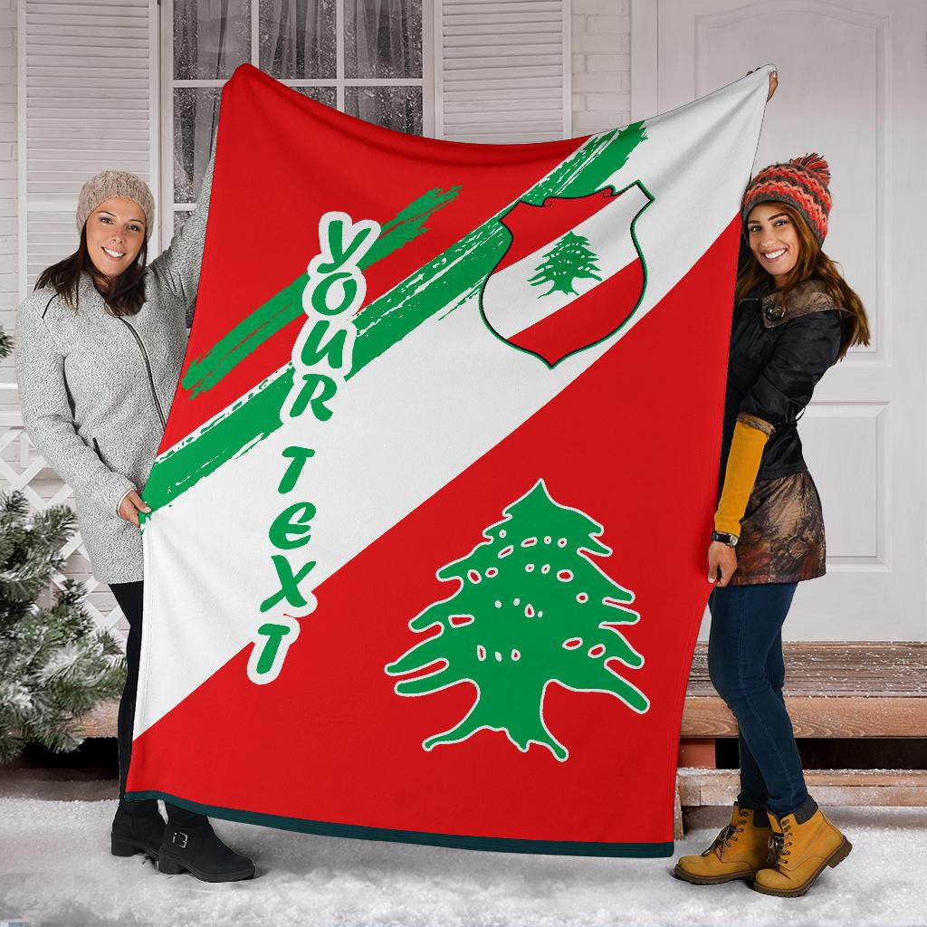 lebanon-personalised-premium-blanket-lebanon-flag-polygon-style24