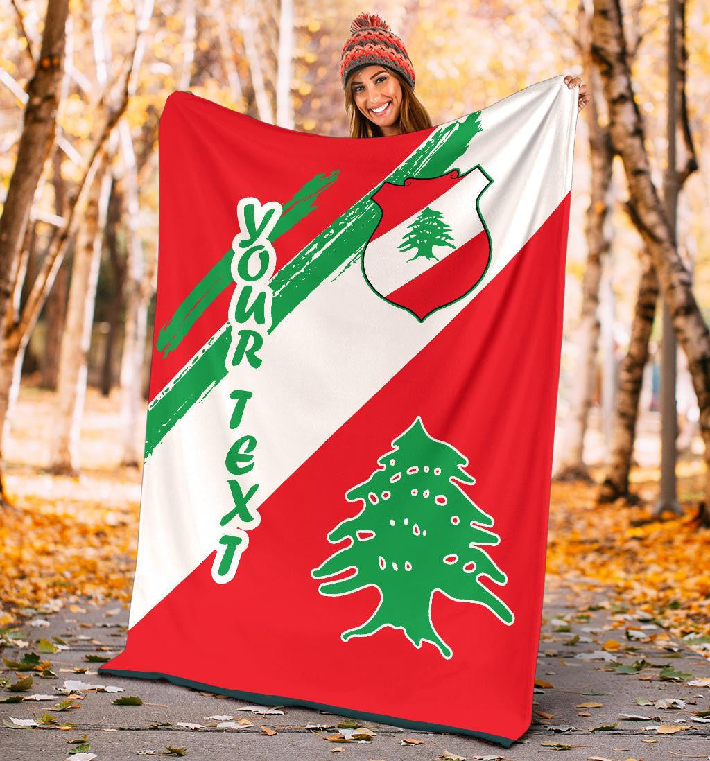 lebanon-personalised-premium-blanket-lebanon-flag-polygon-style24