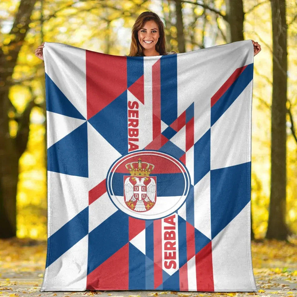 blankets-serbia-flag-color-with-coat-of-arm
