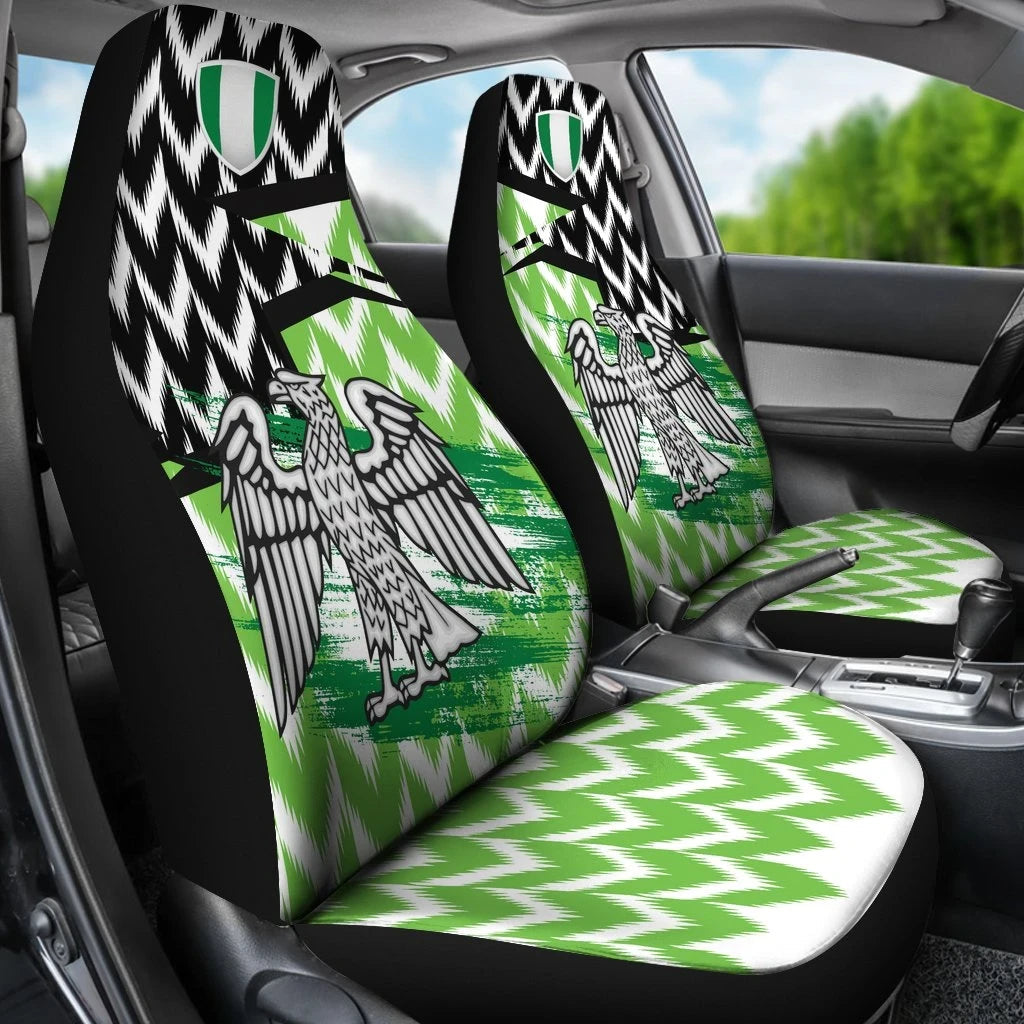 Nigeria Car Seat Covers Home The Super Eagles Set Of Two RLT8 - Wonder Print Shop