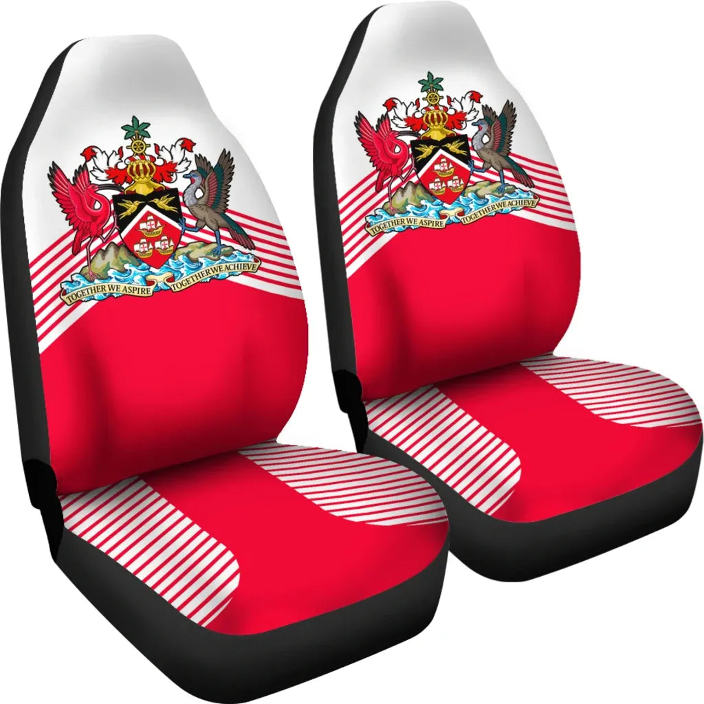 Trinidad and Tobago White Coat Of Arms car_seat_cover RLT6 - Wonder Print Shop