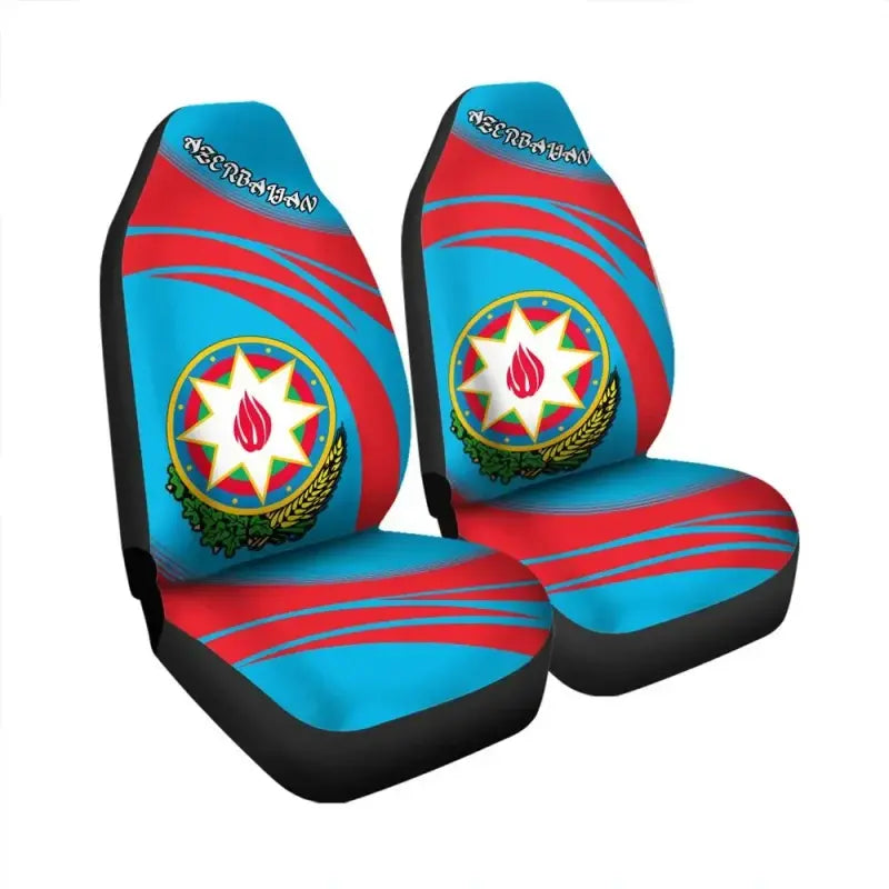 Azerbaijan Coat Of Arms Car Seat Cover Cricket RLT8 - Wonder Print Shop