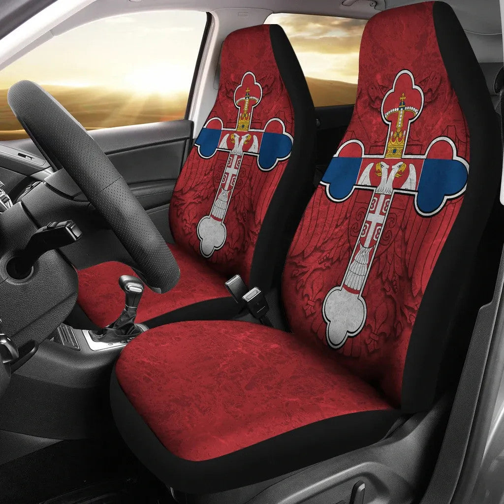 Serbian Cross Car Seat Covers Eagle RLT7 - Wonder Print Shop