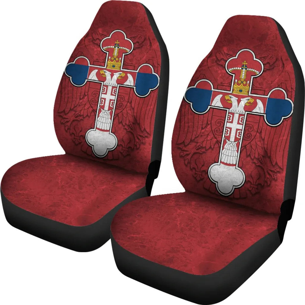 Serbian Cross Car Seat Covers Eagle RLT7 - Wonder Print Shop