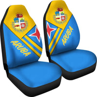 Aruba Car Seat Covers - Aruba Coat Of Arms RLT7 - Wonder Print Shop