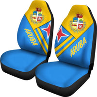 Aruba Car Seat Covers - Aruba Coat Of Arms RLT7 - Wonder Print Shop
