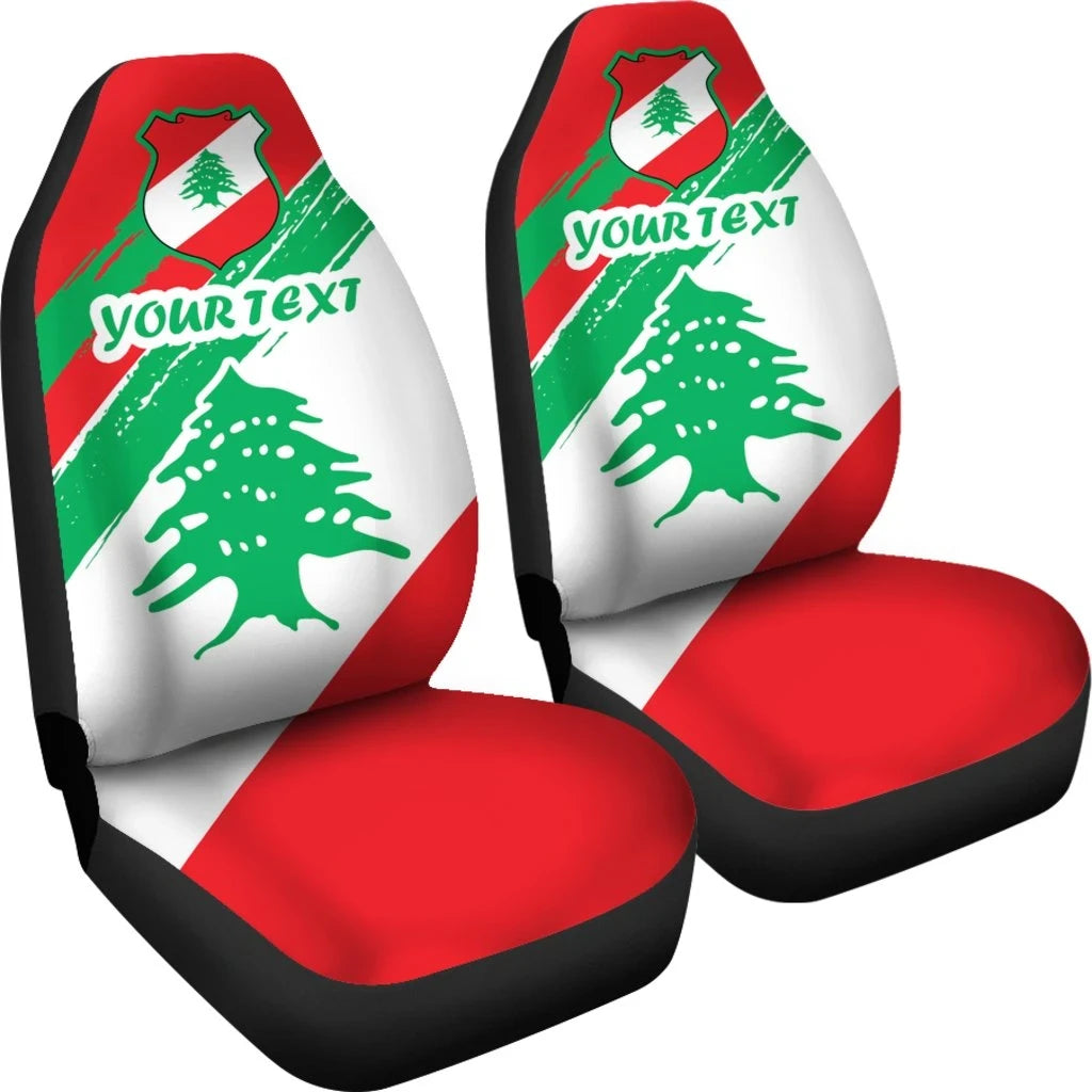 Lebanon Personalised car_seat_cover - Lebanon Flag Polygon Style24 RLT6 - Wonder Print Shop