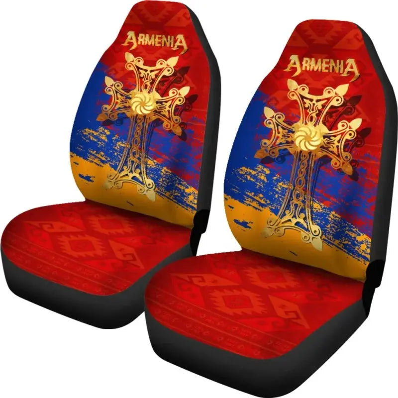Armenia Khachkar, Armenian Cross Special Car Seat Cover RLT8 - Wonder Print Shop