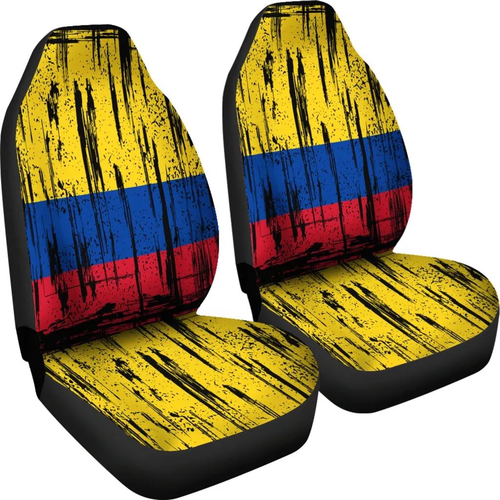 Colombia Grunge Flag Car Seat Cover RLT7 - Wonder Print Shop
