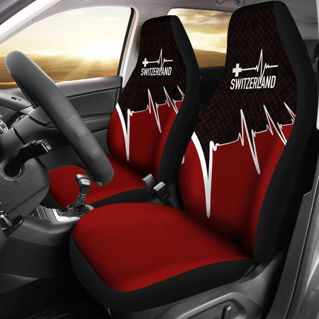 Switzerland Car Seat Covers Switzerland In My Heartbeat RLT13 - Wonder Print Shop