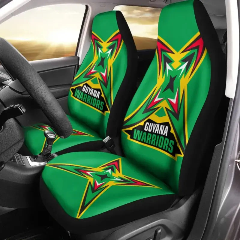 Guyana Car Seat Covers Flag Warriors RLT8 - Wonder Print Shop