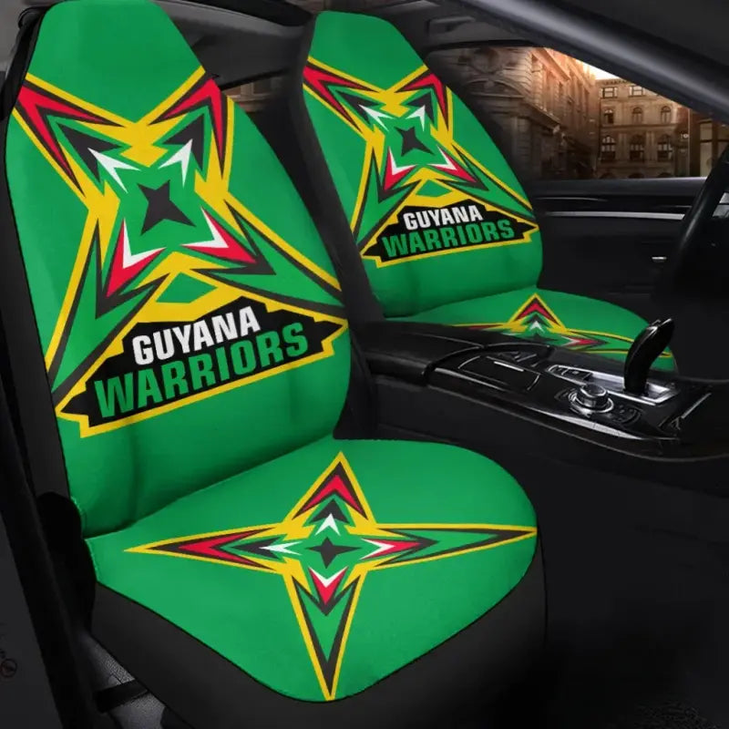 Guyana Car Seat Covers Flag Warriors RLT8 - Wonder Print Shop