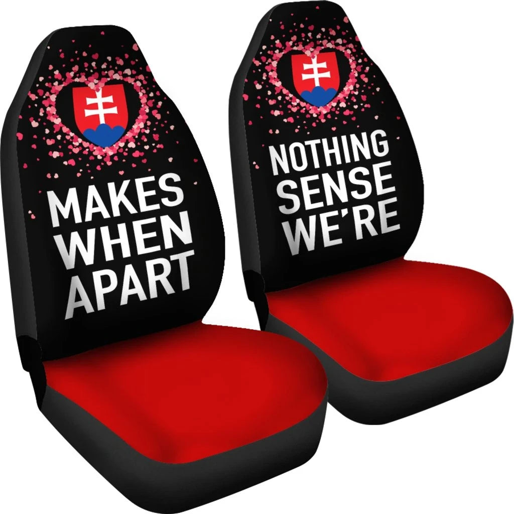 Slovakia Car Seat Covers Couple Valentine Nothing Make Sense Set of Two RLT13 - Wonder Print Shop