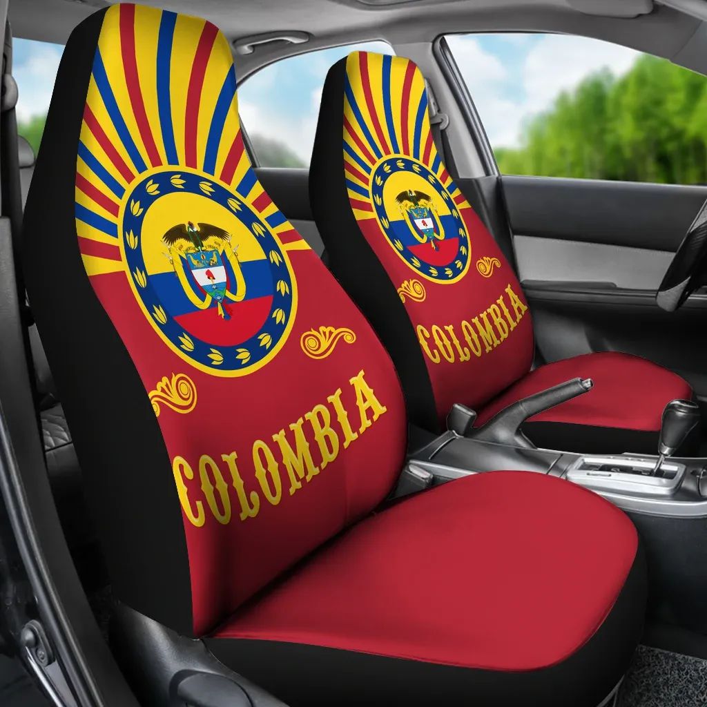 Colombia Coat Of Arms Car Seat Covers RLT7 - Wonder Print Shop