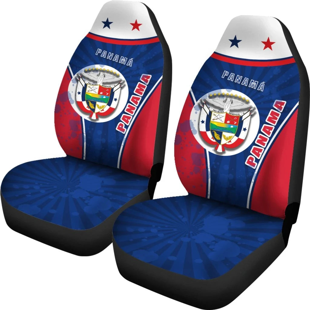 Panama Car Seat Covers Circle Stripes Flag Version RLT13 - Wonder Print Shop