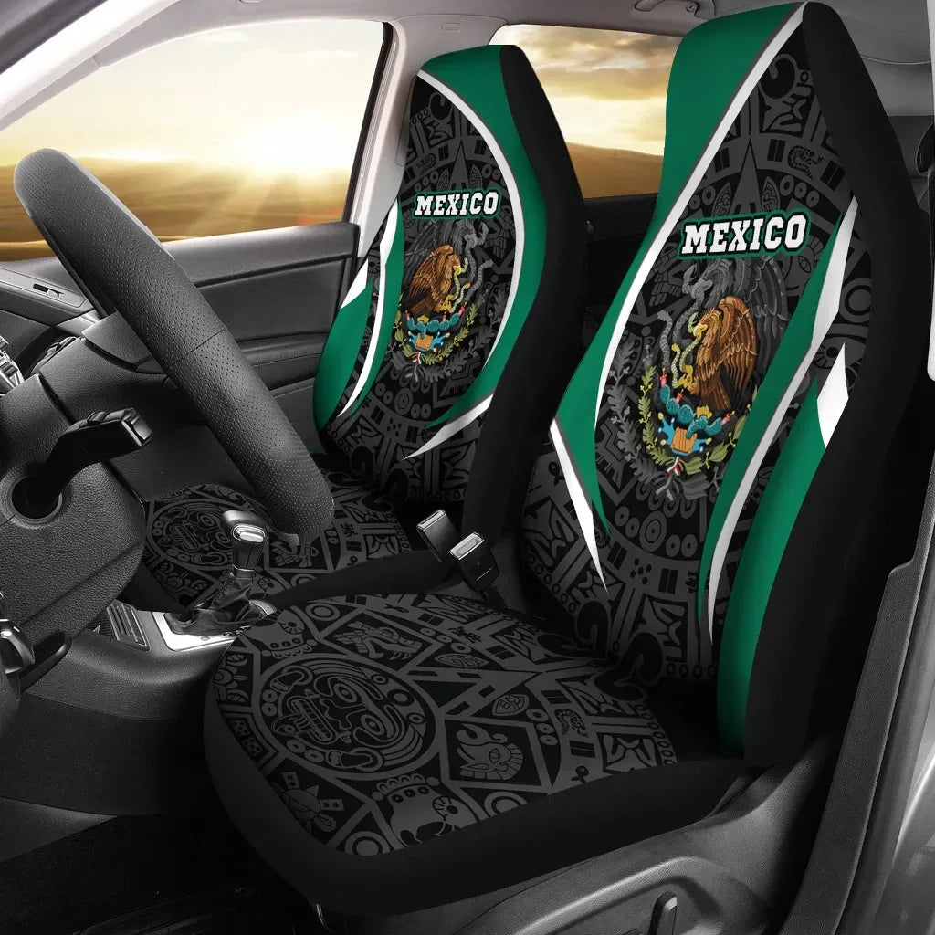 Mexico Car Seat Covers Mexican Spirit Aztec RLT13 - Wonder Print Shop