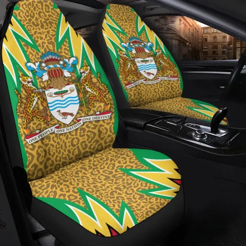 Guyana Car Seat Covers Jaguars Coat of Arms RLT8 - Wonder Print Shop