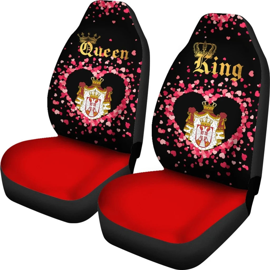 Serbia Car Seat Cover Couple King/Queen Set Of Two RLT7 - Wonder Print Shop