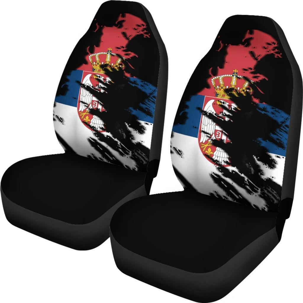 Serbia Flag Painting Car Seat Cover RLT7 - Wonder Print Shop