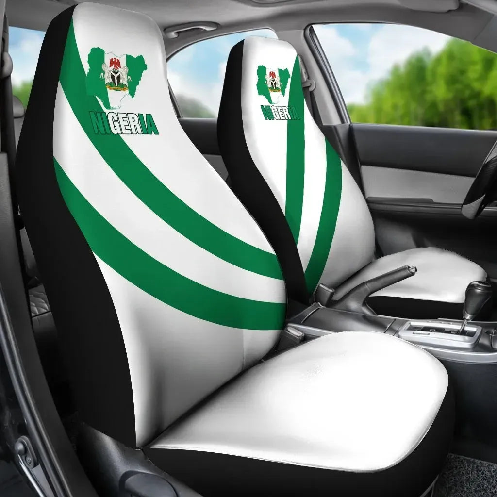 Nigeria Special Flag Car Seat Covers Set Of Two RLT8 - Wonder Print Shop