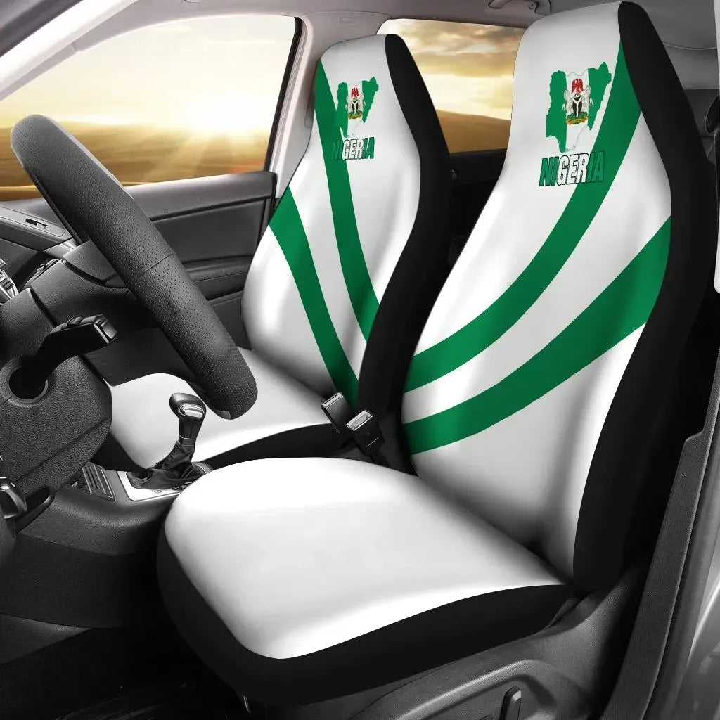 Nigeria Special Flag Car Seat Covers Set Of Two RLT8 - Wonder Print Shop