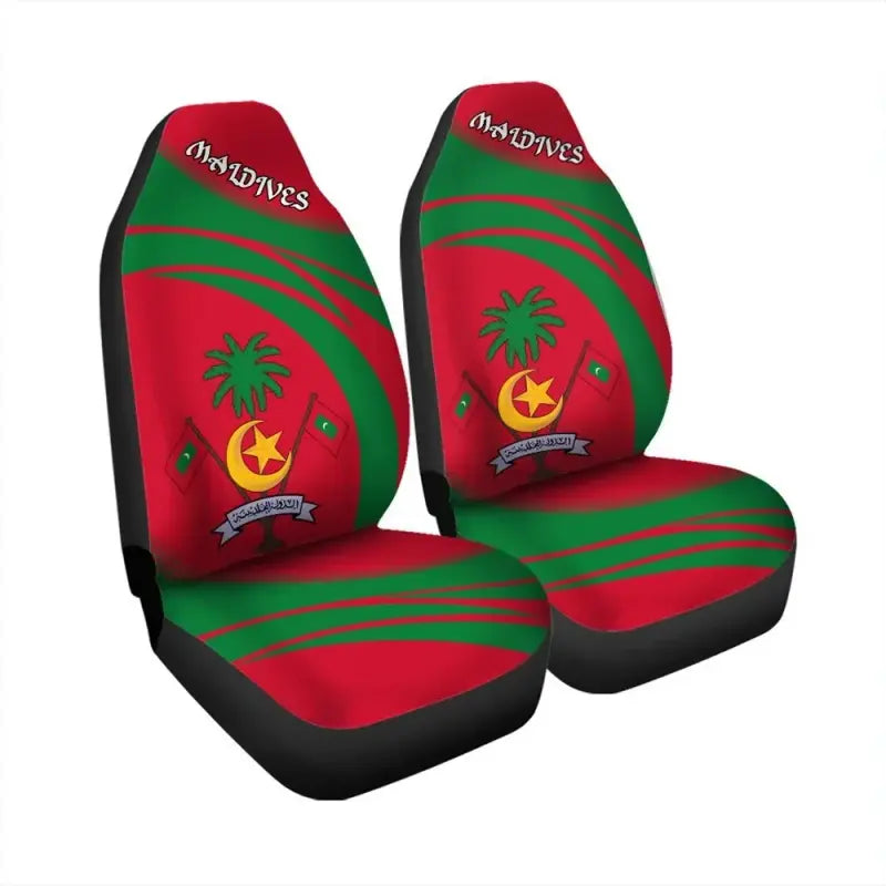 Maldives Coat Of Arms Car Seat Cover Cricket RLT12 - Wonder Print Shop