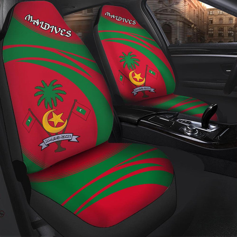 Maldives Coat Of Arms Car Seat Cover Cricket RLT12 - Wonder Print Shop
