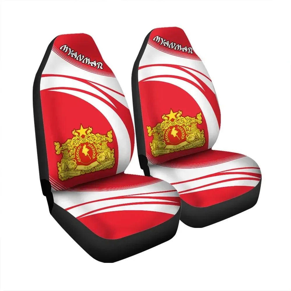 Myanmar Coat Of Arms Car Seat Cover Cricket RLT7 - Wonder Print Shop