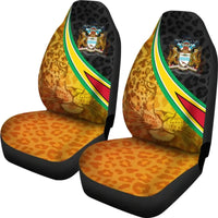Guyana Car Seat Covers - Guyana Coat of Arms and Jaguar Patterns RLT8 - Wonder Print Shop
