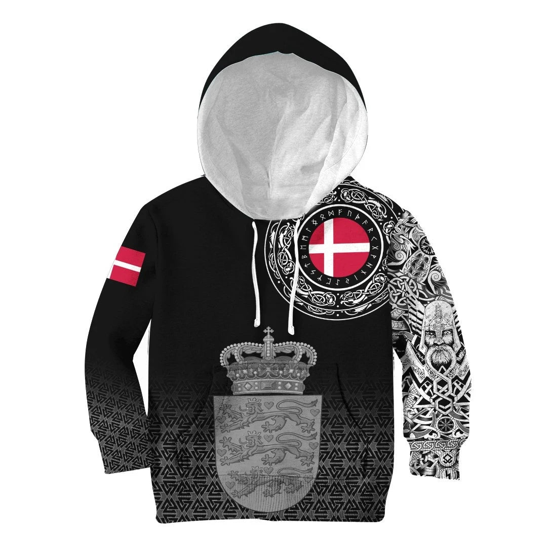Viking Hoodie Kid Denmark Coat Of Arms RLT13 - Wonder Print Shop