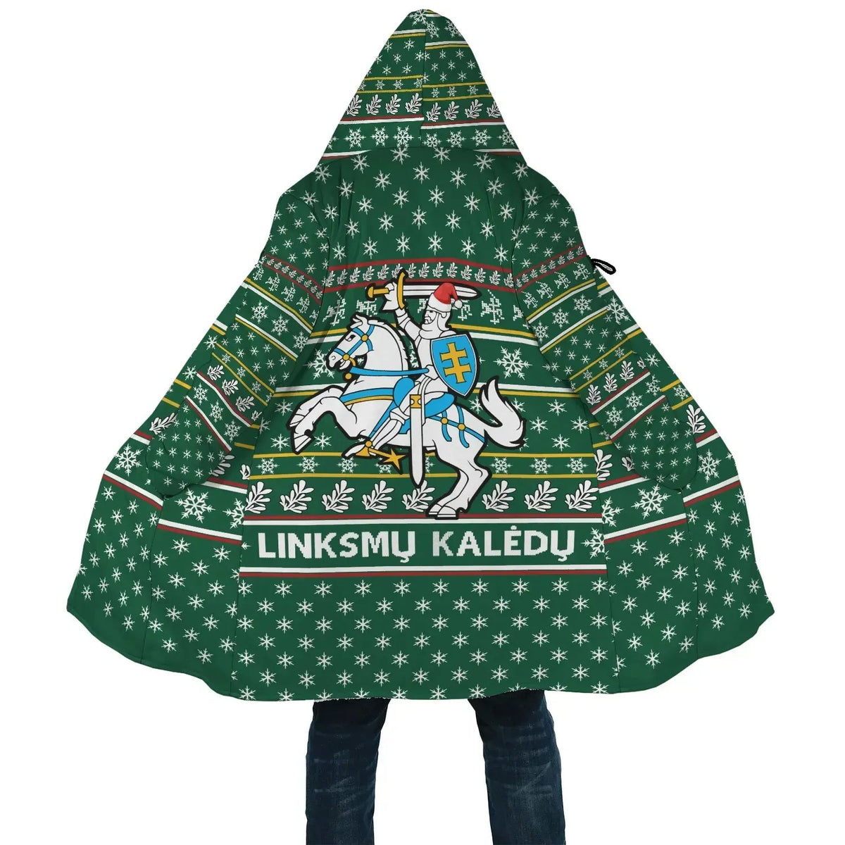 Lithuania Christmas sherpahoodie - Green RLT6 - Wonder Print Shop