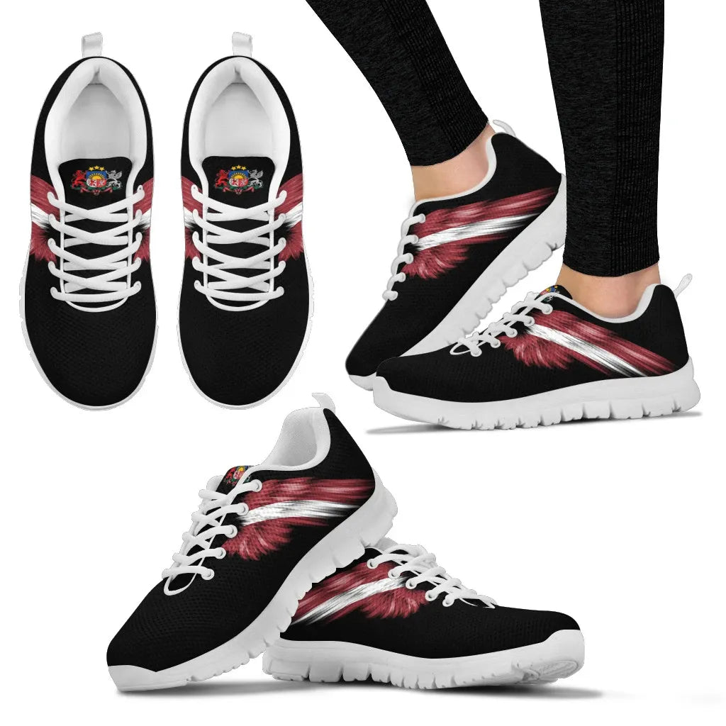 Latvia Shoes - Latvia Wings Sneakers Black Version RLT6 - Wonder Print Shop