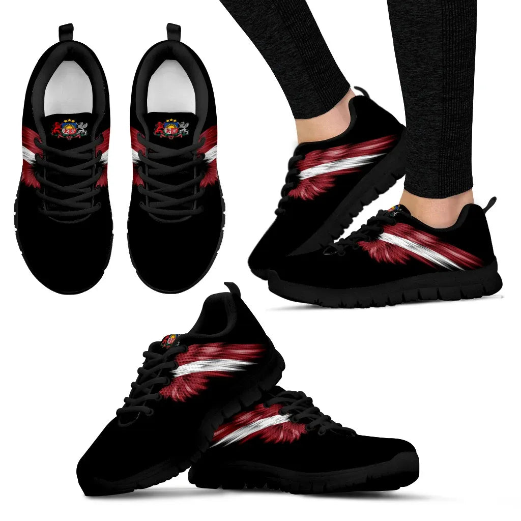 Latvia Shoes - Latvia Wings Sneakers Black Version RLT6 - Wonder Print Shop