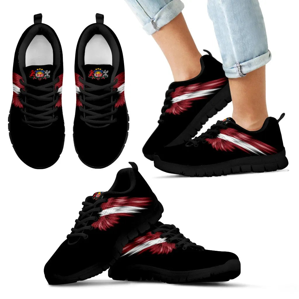 Latvia Shoes - Latvia Wings Sneakers Black Version RLT6 - Wonder Print Shop