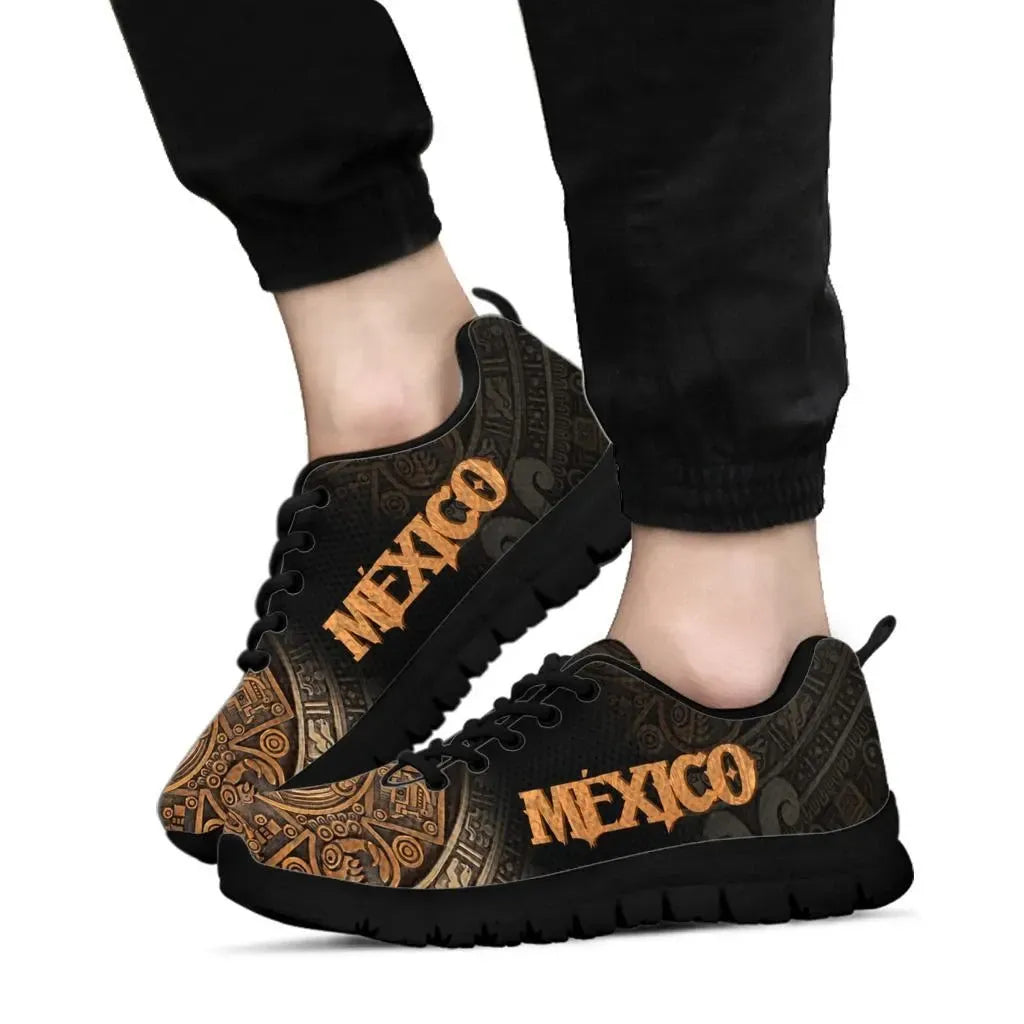 Mexico Aztec Sneakers The Ancient Aztec Calendar 01 RLT13 - Wonder Print Shop