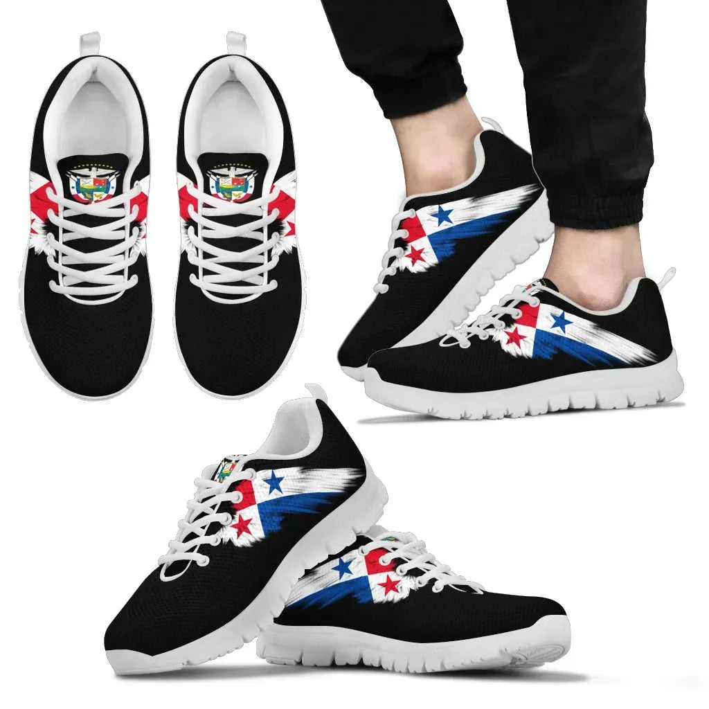 Panama Men's / Women's Black and White Sneakers RLT13 - Wonder Print Shop