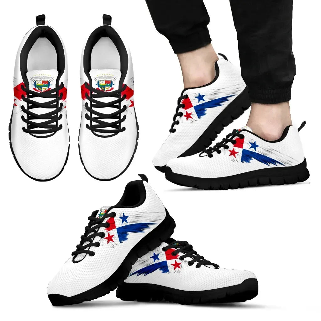 Panama Men's / Women's Black and White Sneakers RLT13 - Wonder Print Shop