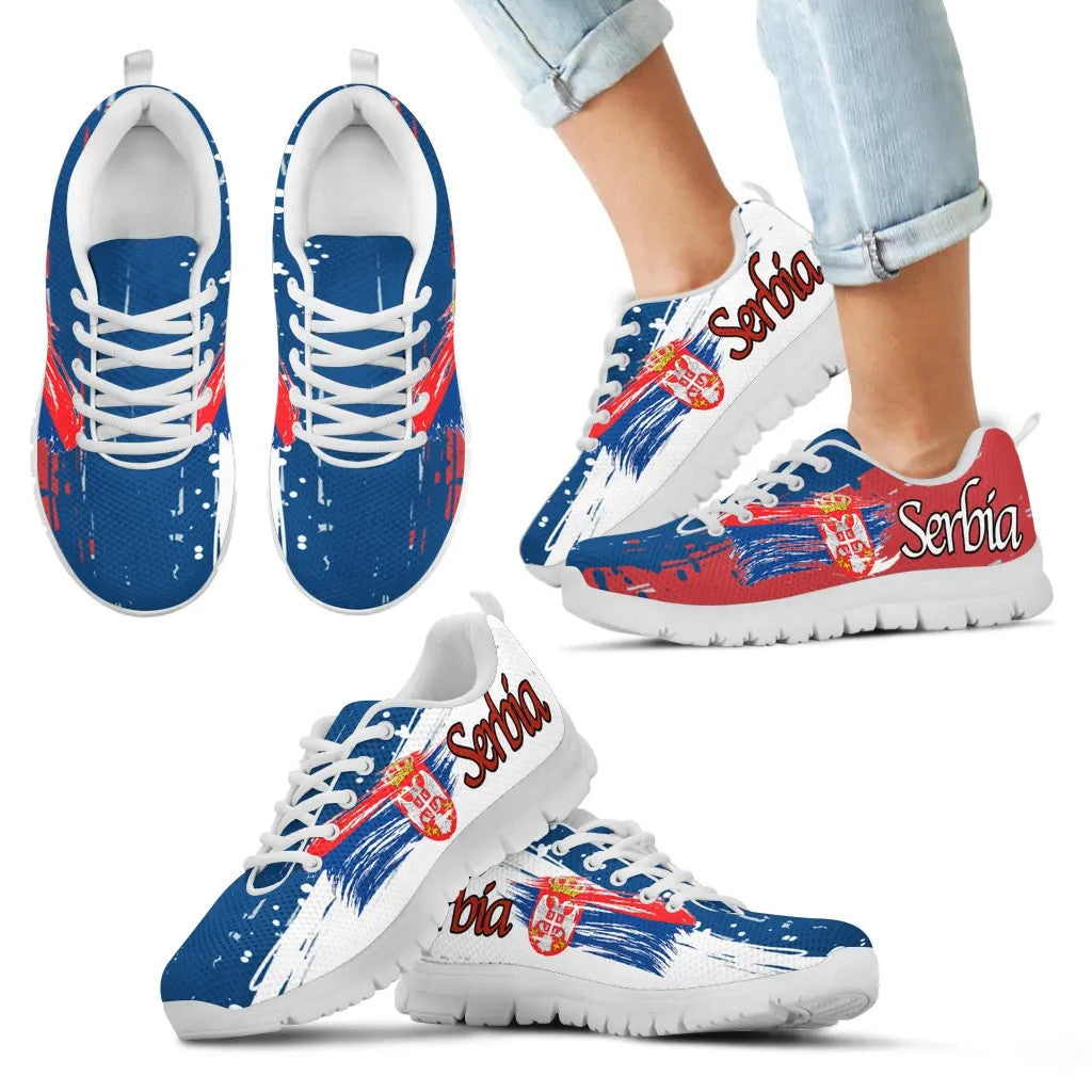 Serbia Sneakers Serbia Flag Men's/Women's/Kid's RLT7 - Wonder Print Shop