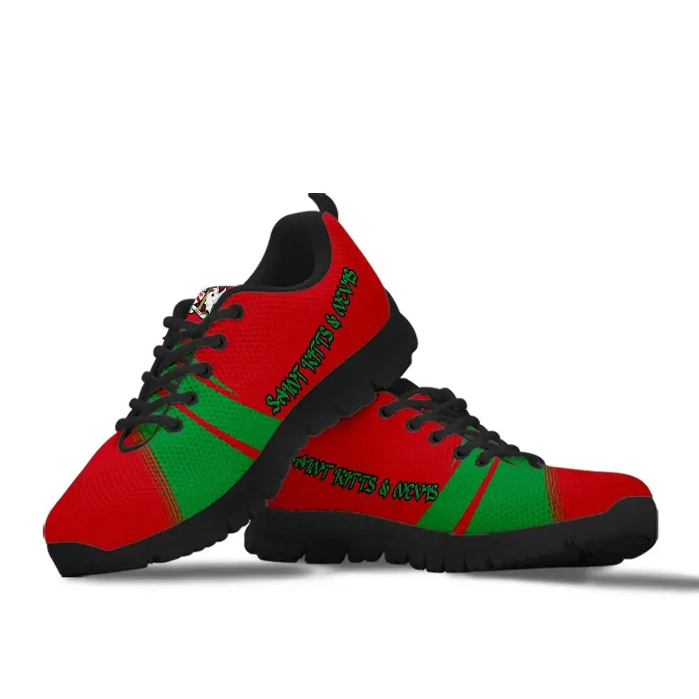 Saint Kitts and Nevis Coat Of Arms Sneakers Cricket RLT6 - Wonder Print Shop