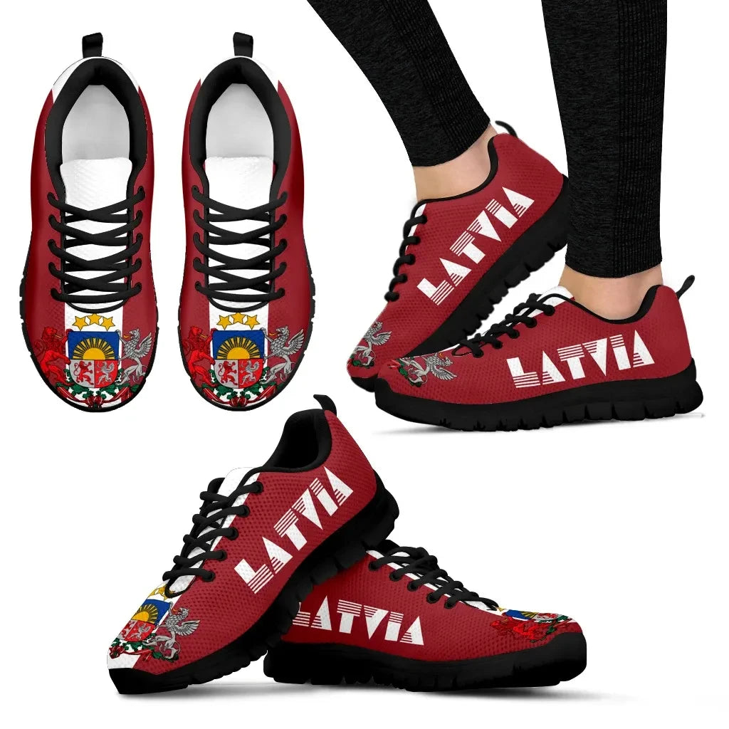 Latvia Flag Sneakers - Coat Of Arms RLT6 - Wonder Print Shop